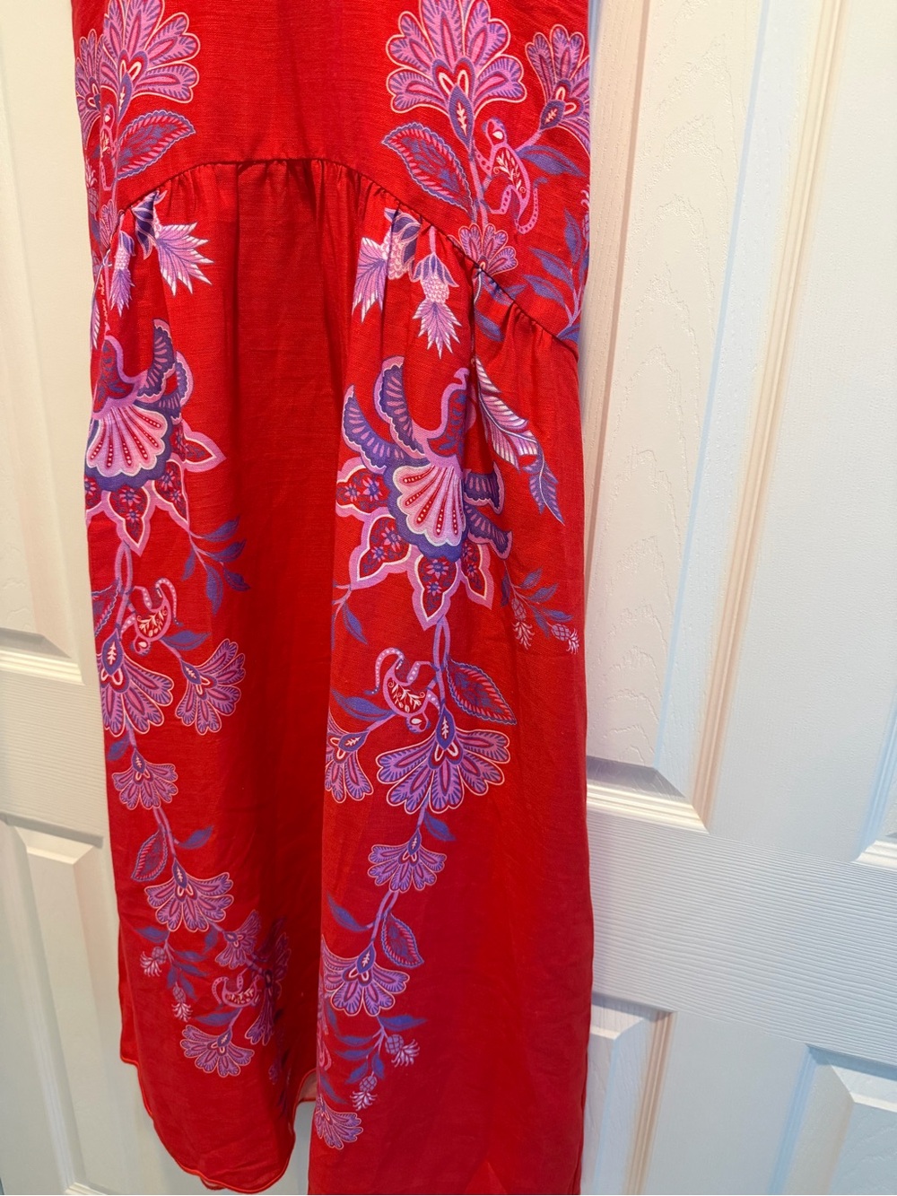 NWT FARM Rio, Porcelain Garden Red Maxi Dress, Floral Design - Picture 5 of 8